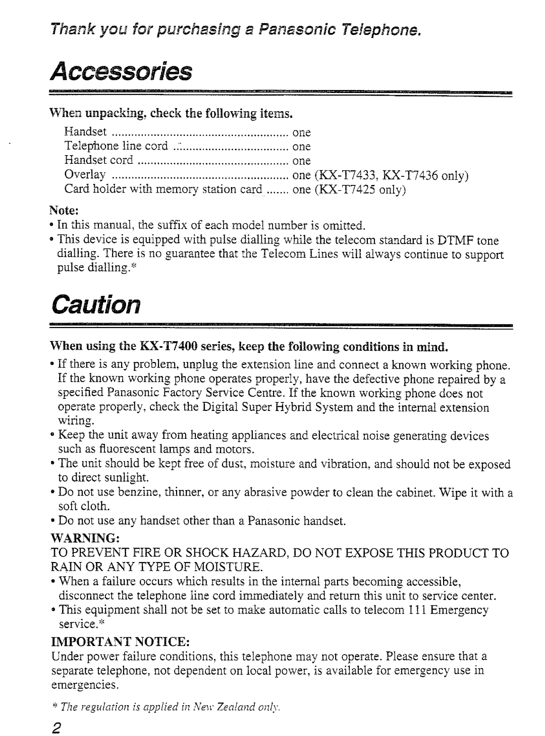 Panasonic KX-T7450 manual 