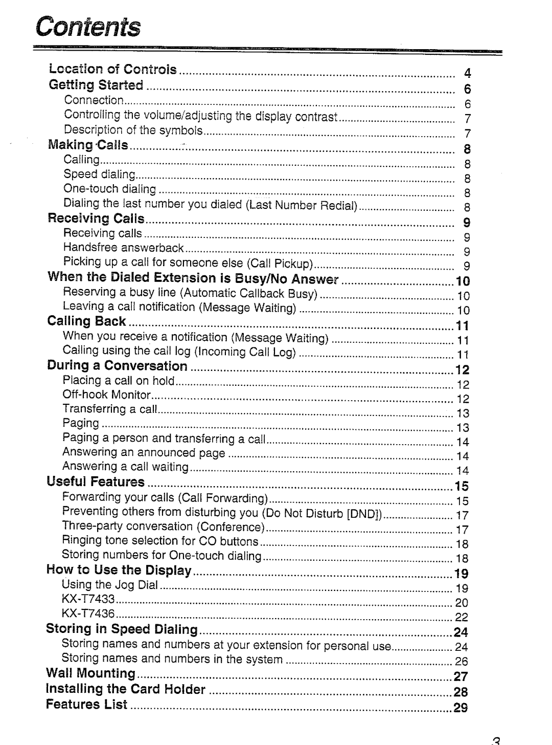 Panasonic KX-T7450 manual 