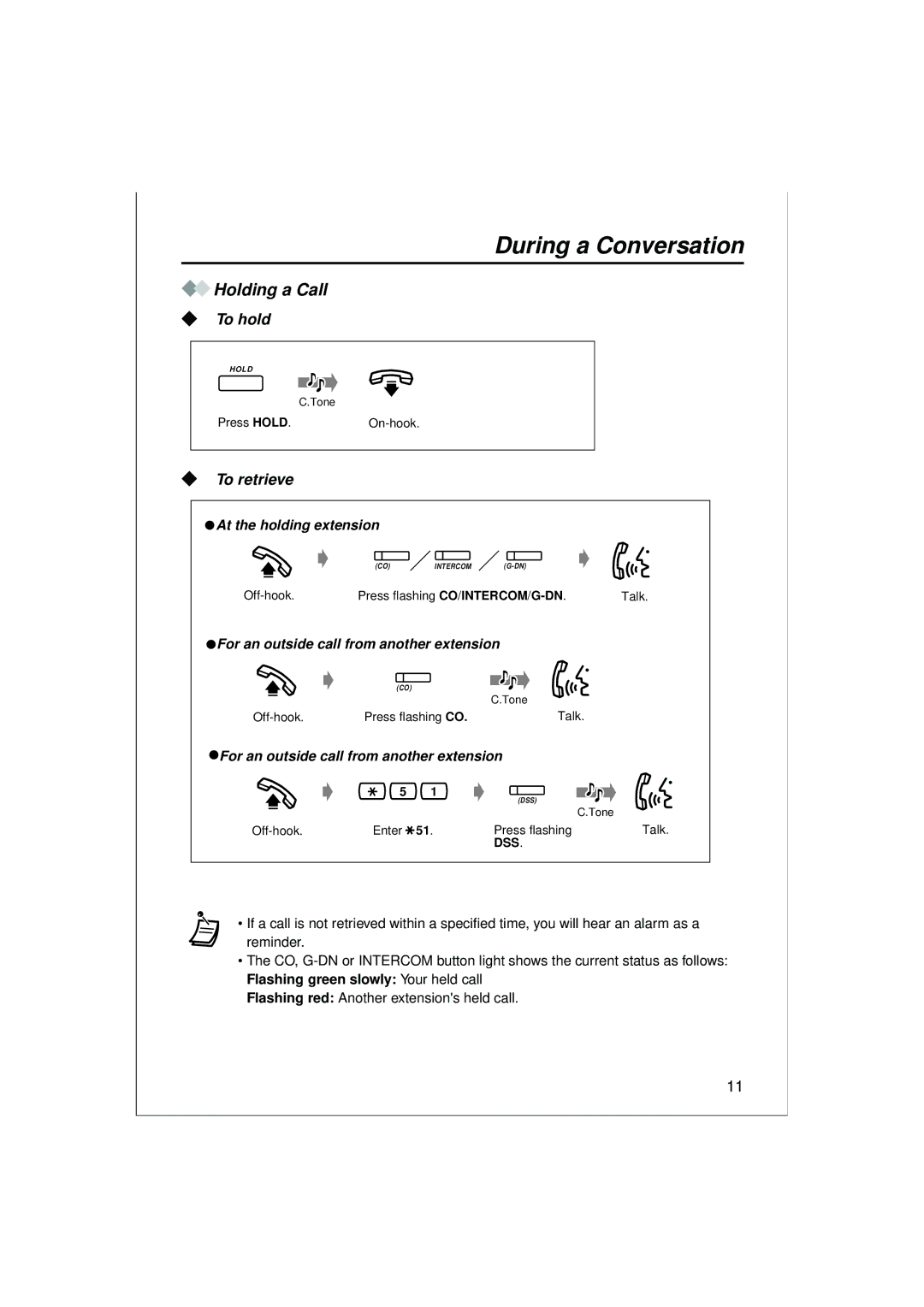 Panasonic KX-T7630, KX-T7636, KX-T7625, KX-T7633 operating instructions Holding a Call, To hold, To retrieve 