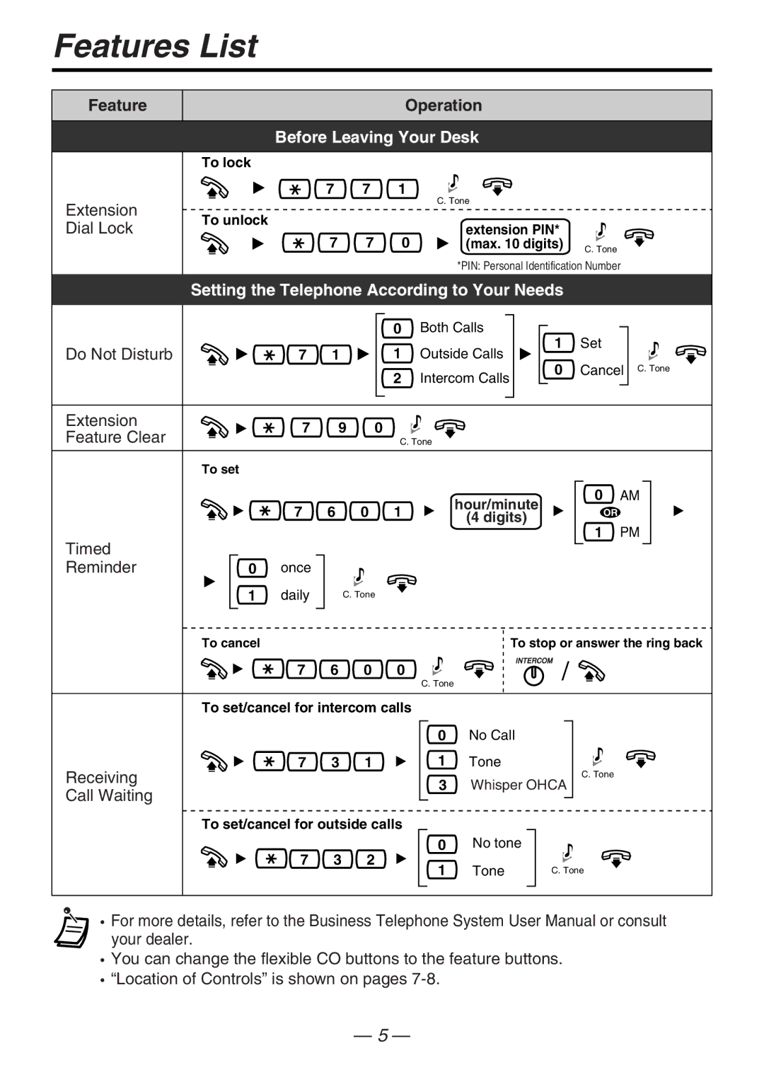 Panasonic KX-T7667 manual Setting the Telephone According to Your Needs, Timed Reminder 