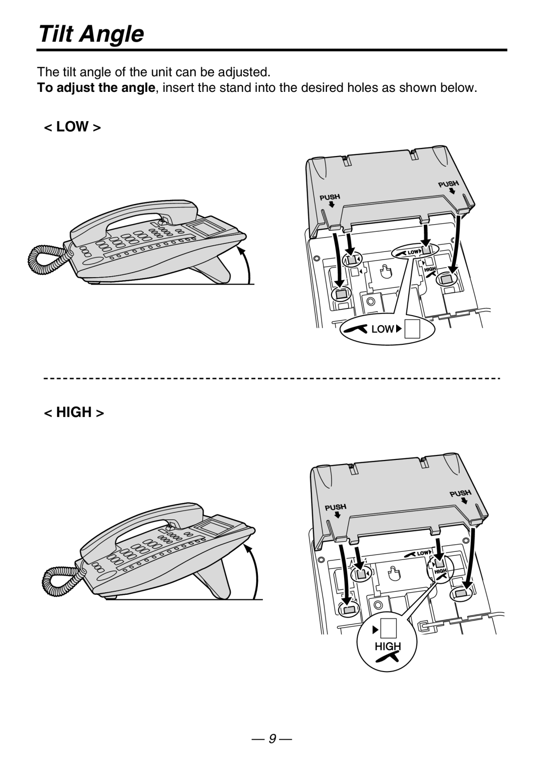 Panasonic KX-T7667 manual Tilt Angle 