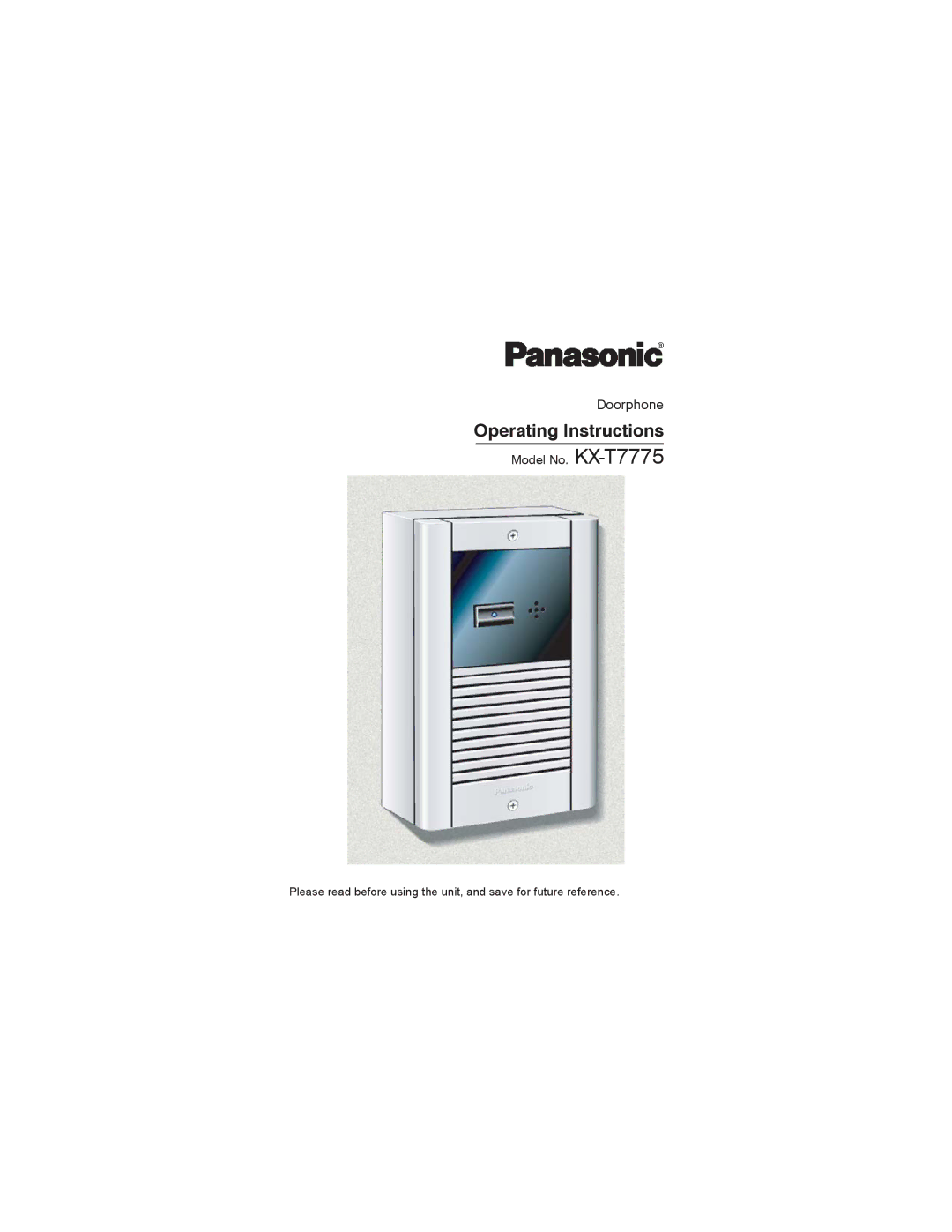 Panasonic KX-T7775 operating instructions Operating Instructions 