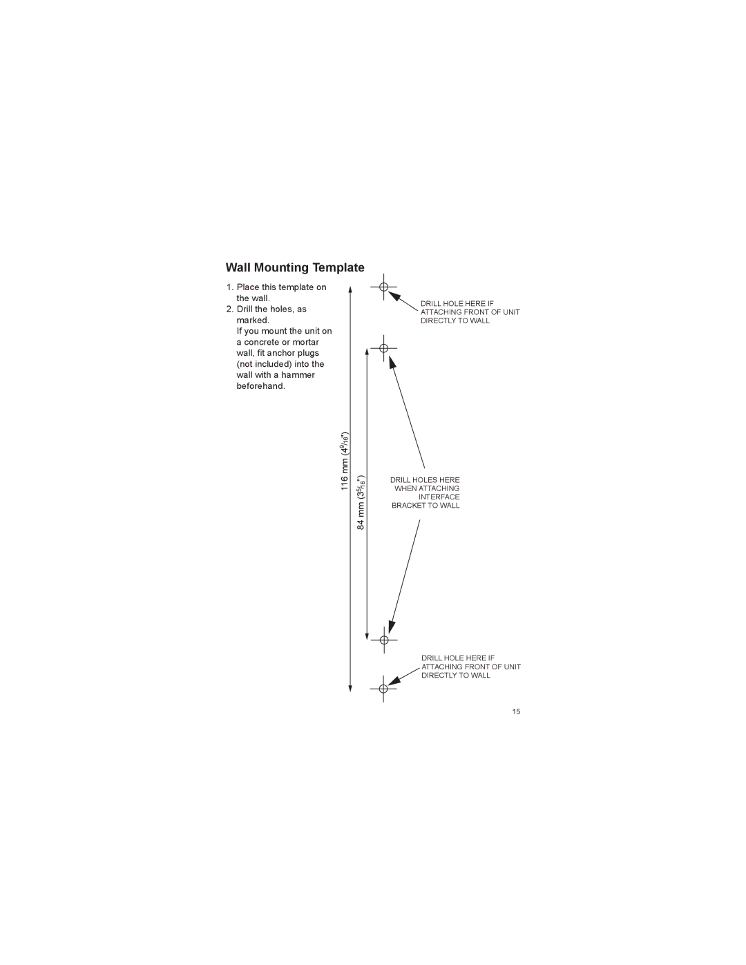 Panasonic KX-T7775 operating instructions Wall Mounting Template 