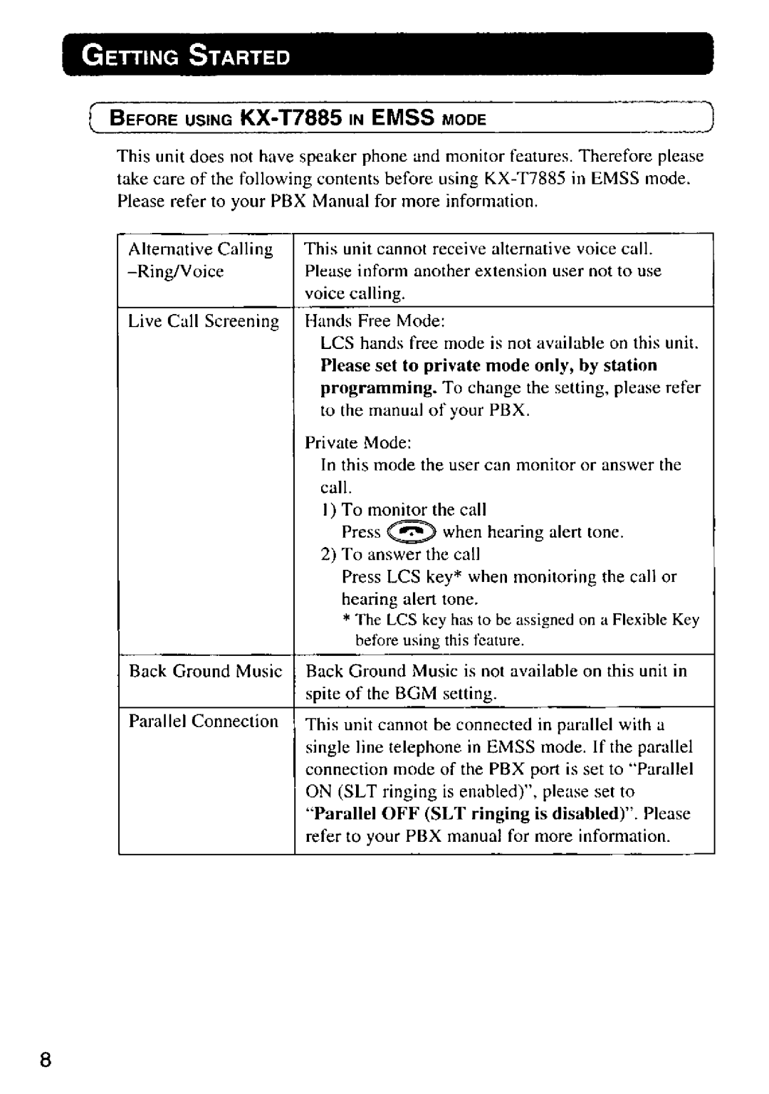 Panasonic KX-T7885 manual 