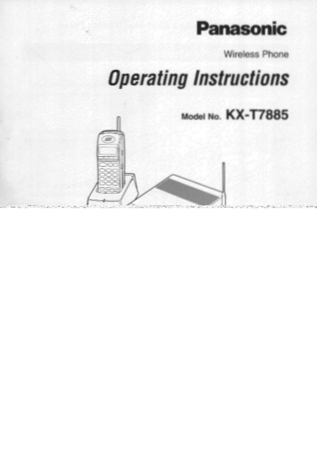 Panasonic manual KX-T7885 KX-T7885-W, 900MHz Multi-Line Wireless Telephone, Vibrating or Ringer Signal 