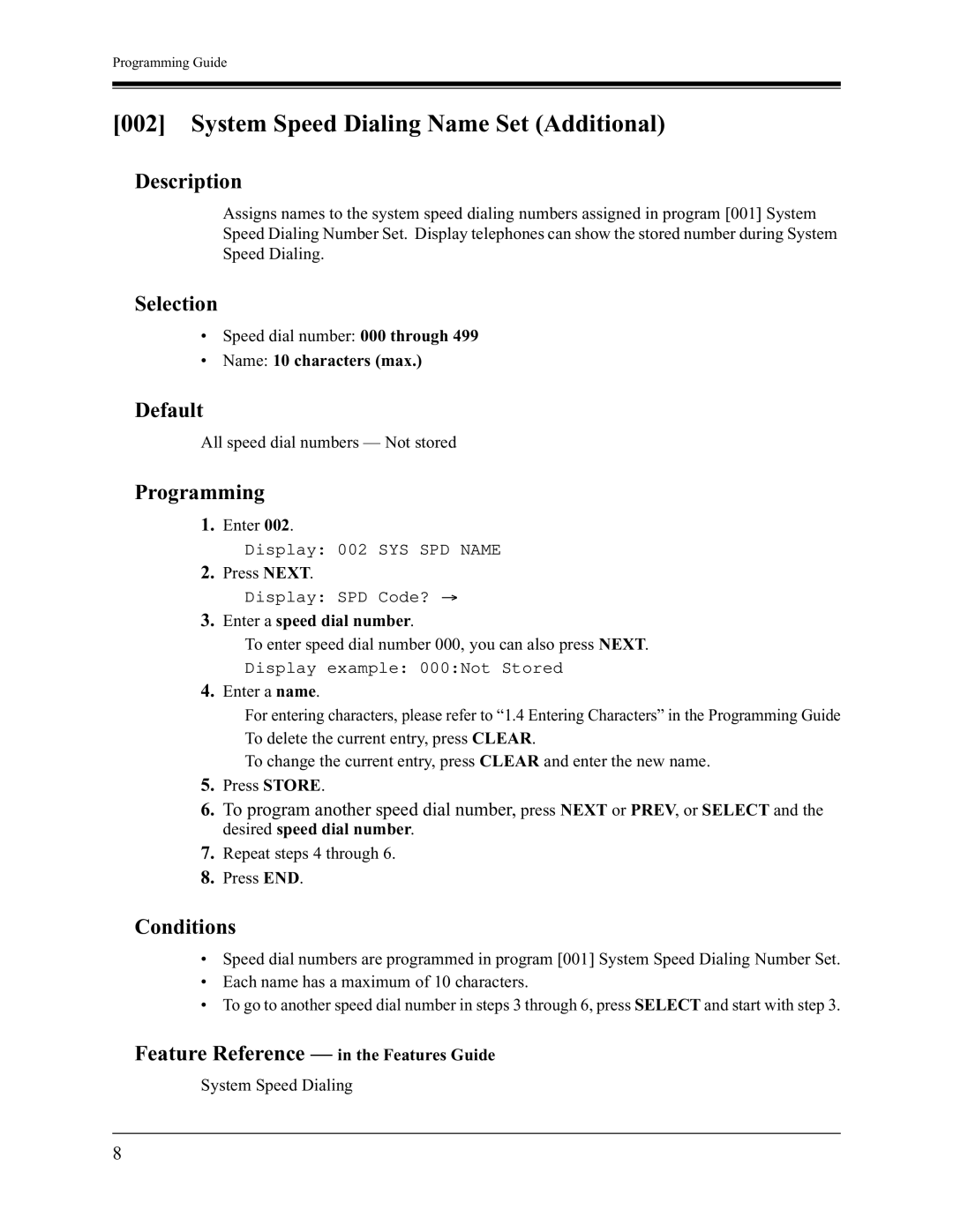 Panasonic KX-TA1232 installation manual System Speed Dialing Name Set Additional 