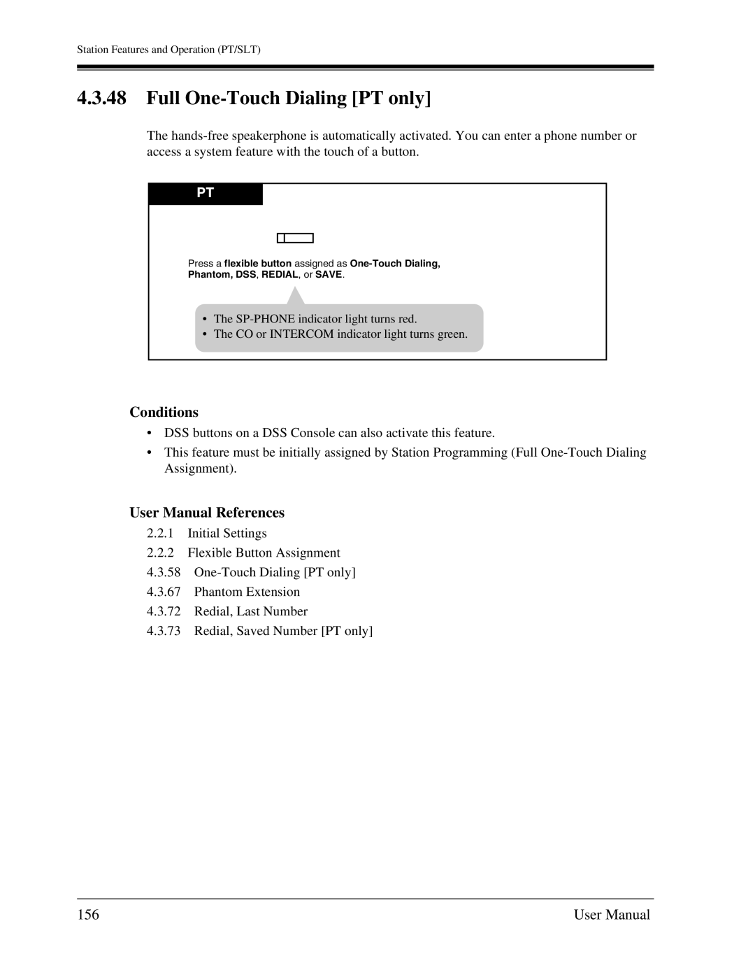 Panasonic KX-TA1232 user manual Full One-Touch Dialing PT only, 156 