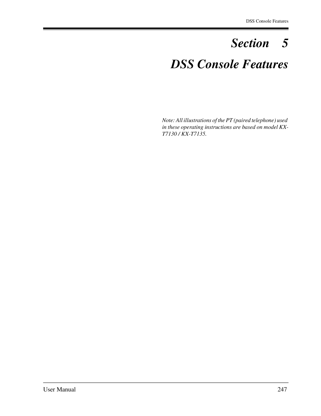 Panasonic KX-TA1232 user manual Section DSS Console Features, 247 