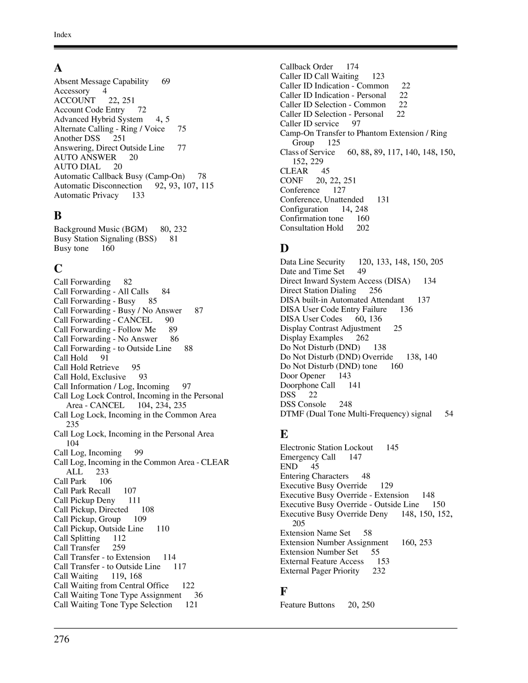 Panasonic KX-TA1232 user manual 276, Account 