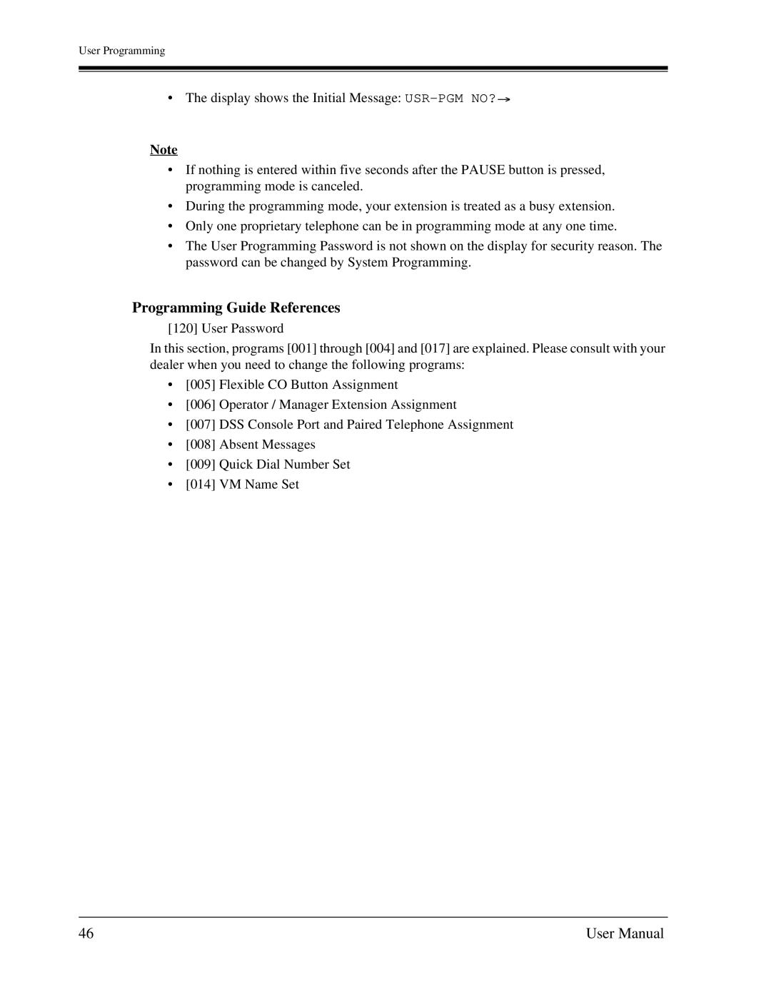 Panasonic KX-TA1232 user manual Programming Guide References 