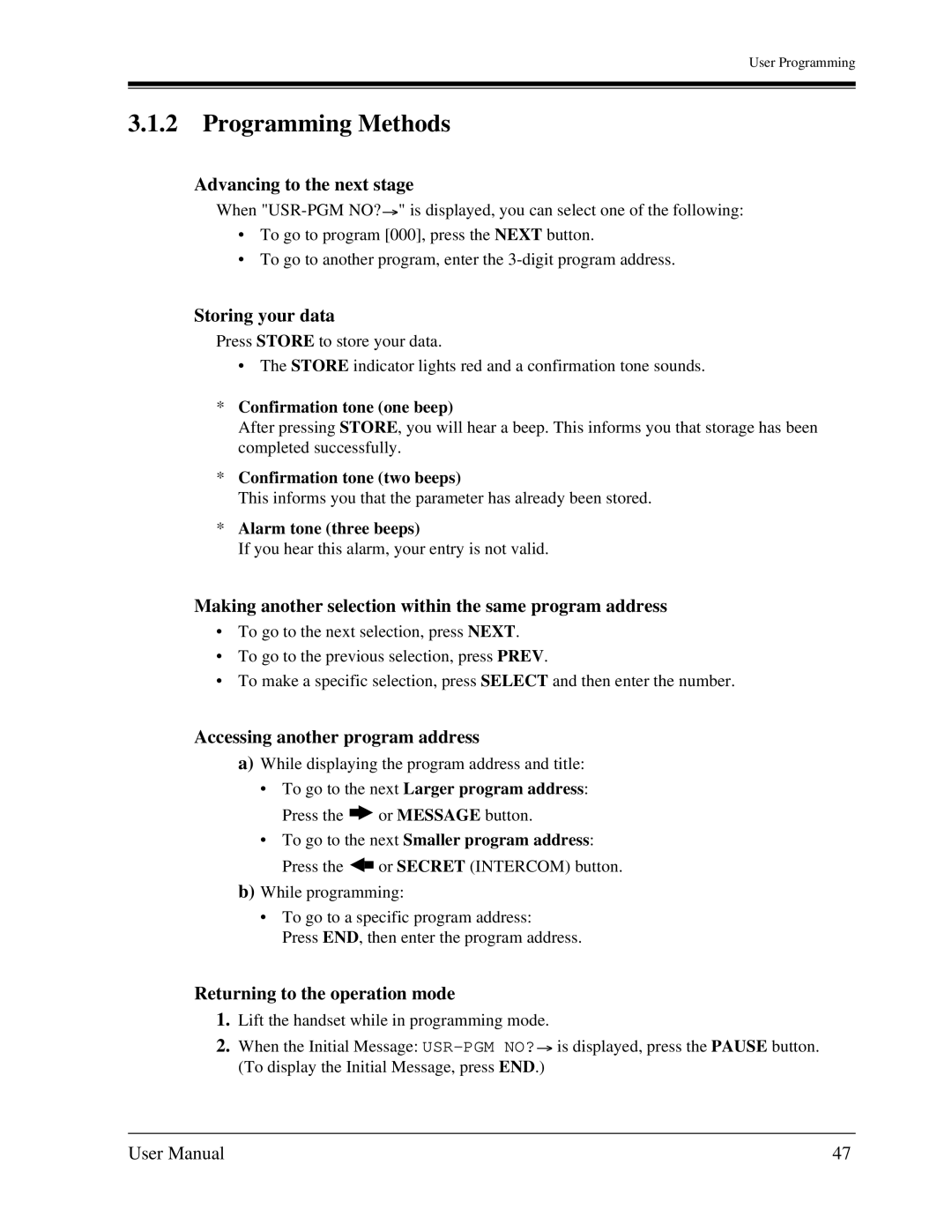 Panasonic KX-TA1232 user manual Programming Methods 