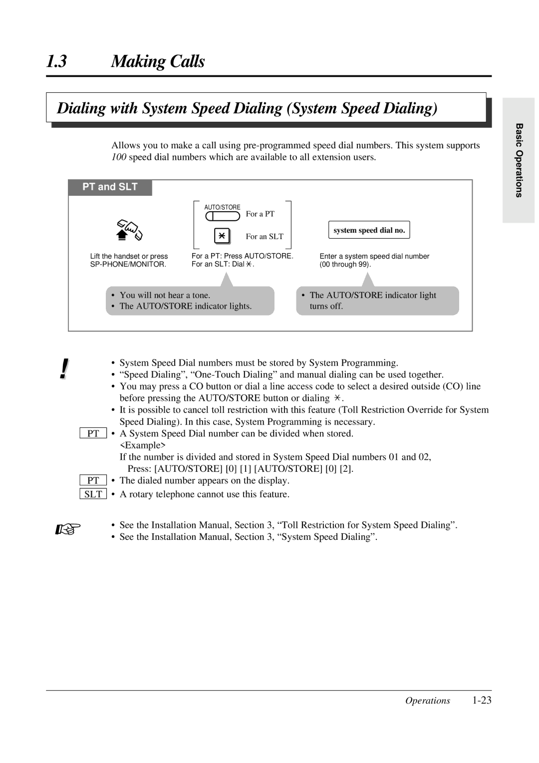 Panasonic KX-TA308 operating instructions Dialing with System Speed Dialing System Speed Dialing, System speed dial no 