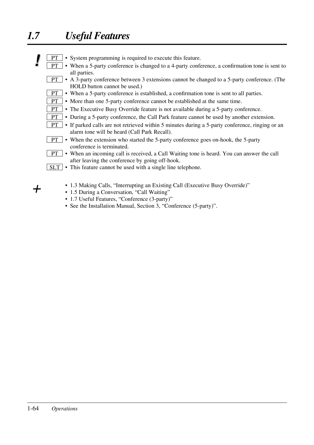 Panasonic KX-TA308 operating instructions 64Operations 