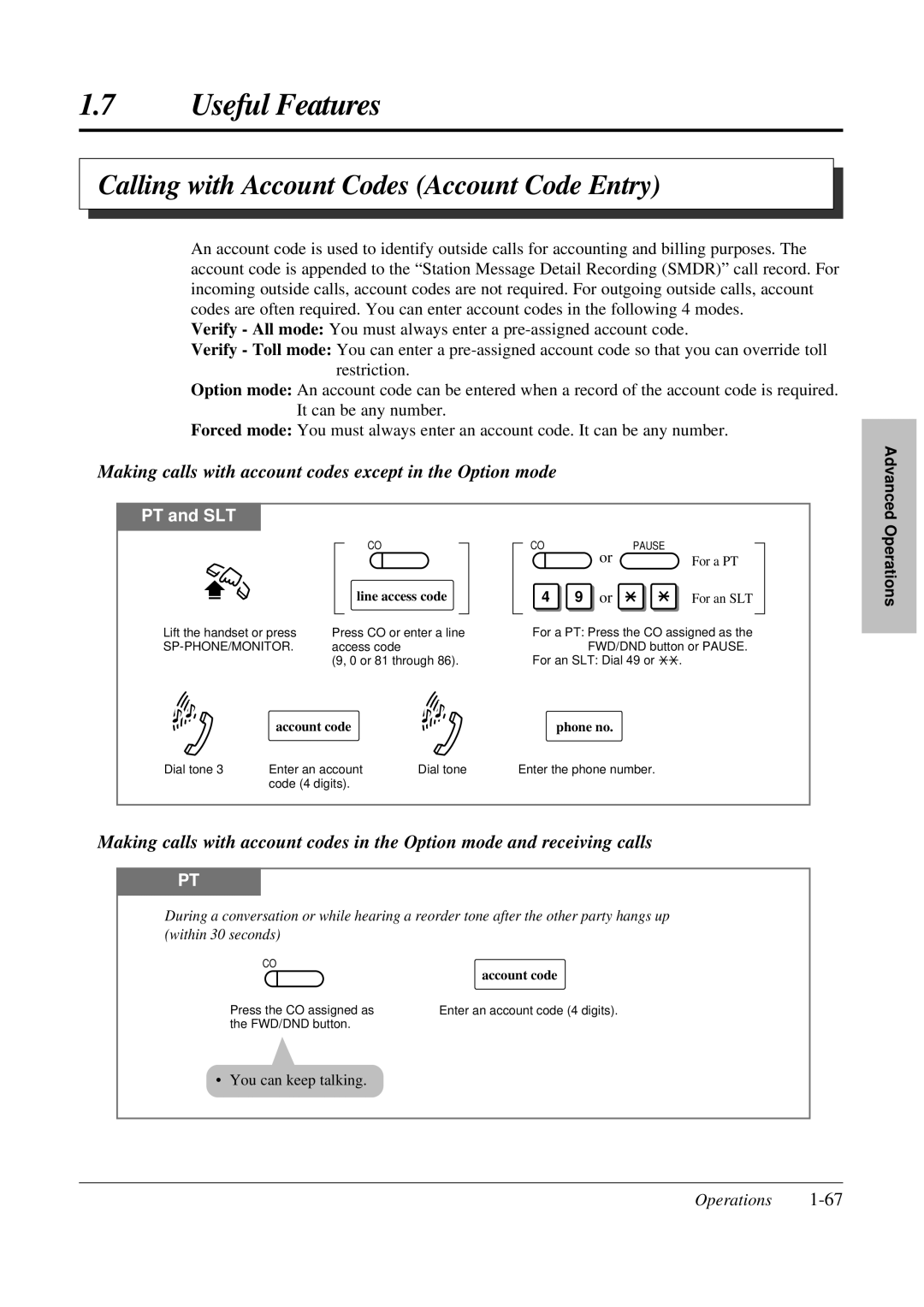 Panasonic KX-TA308 operating instructions Calling with Account Codes Account Code Entry, Line access code, Account code 