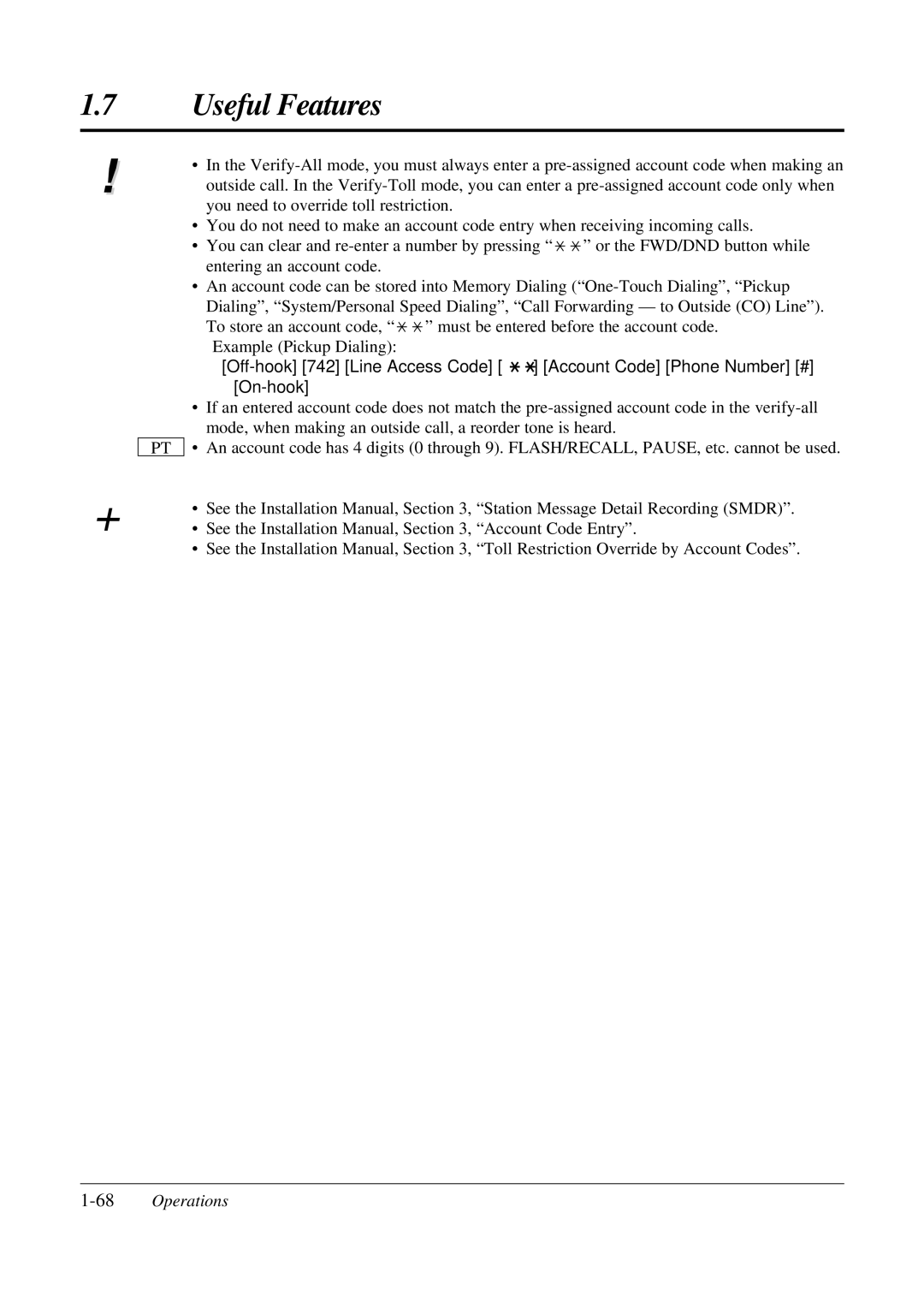 Panasonic KX-TA308 operating instructions 68Operations 