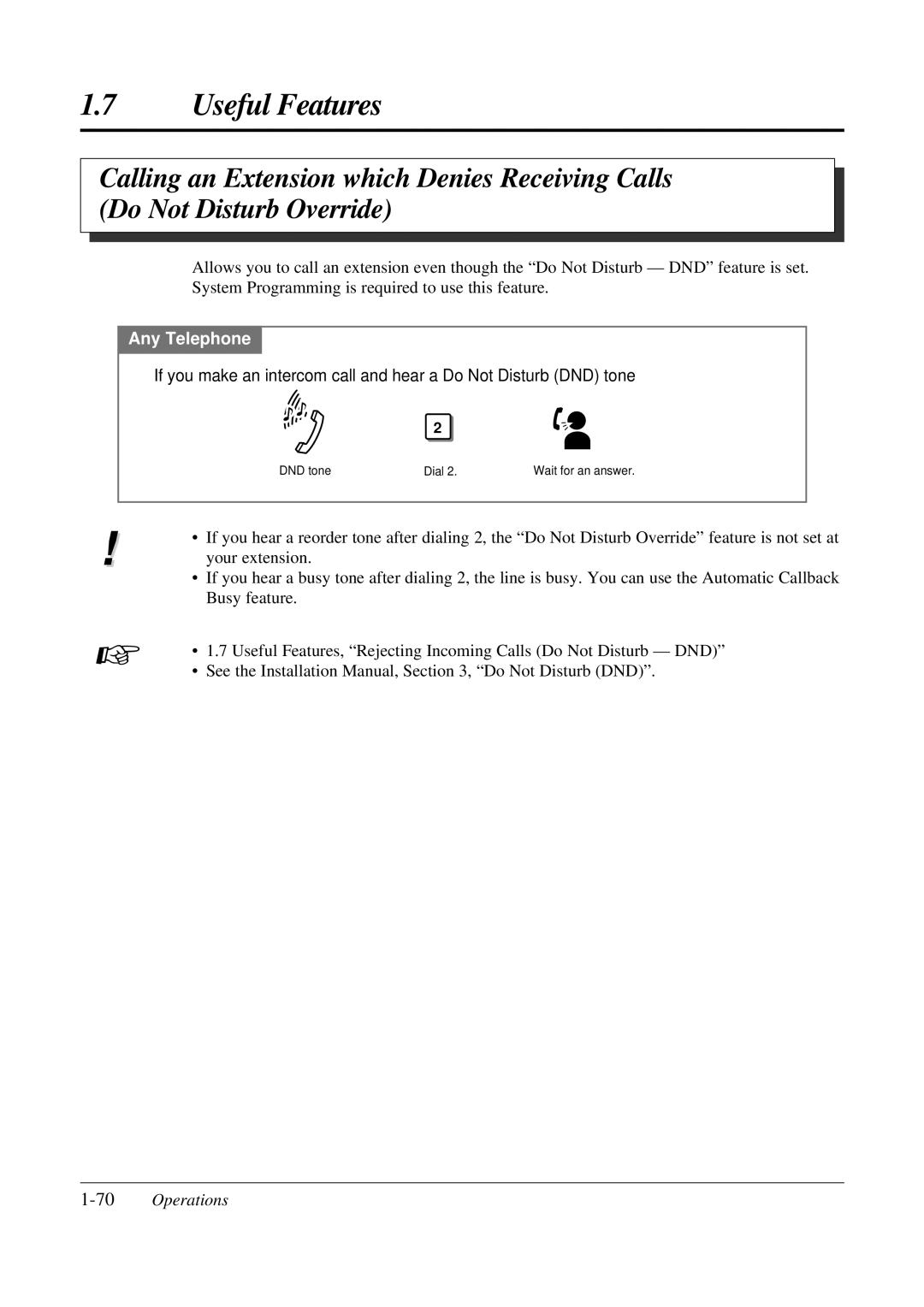 Panasonic KX-TA308 operating instructions 70Operations 