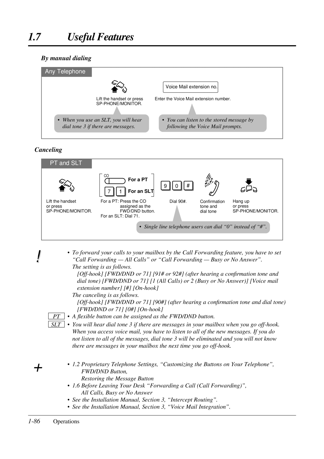 Panasonic KX-TA308 operating instructions By manual dialing, 86Operations, Voice Mail extension no 