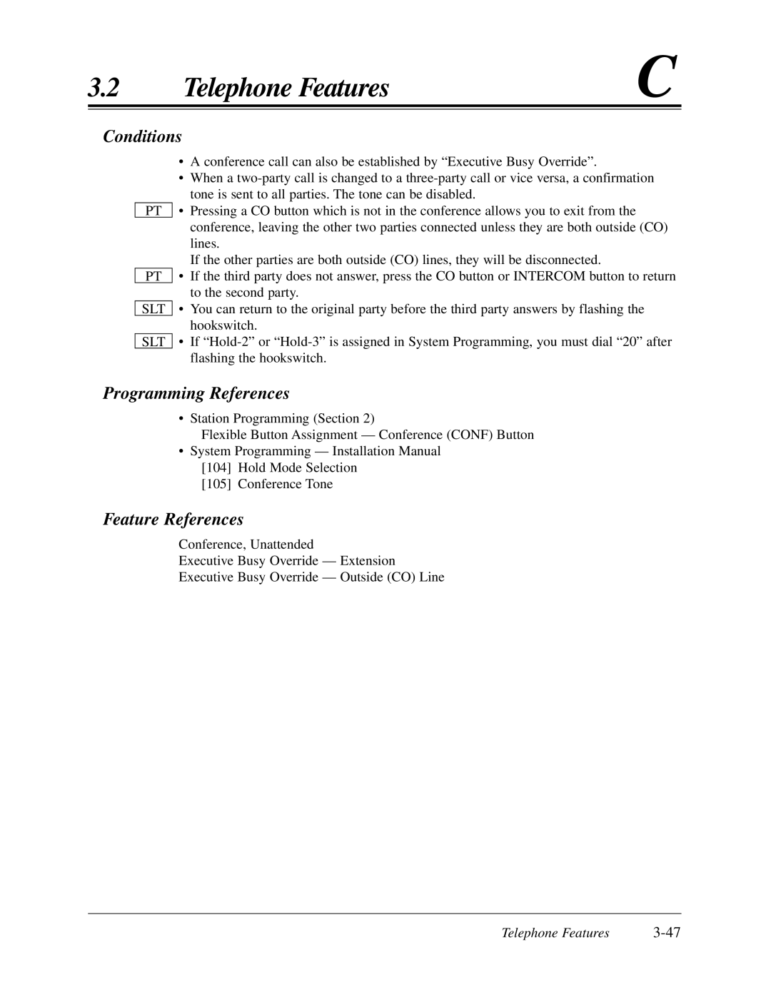 Panasonic KX-TA624 user manual Conditions 