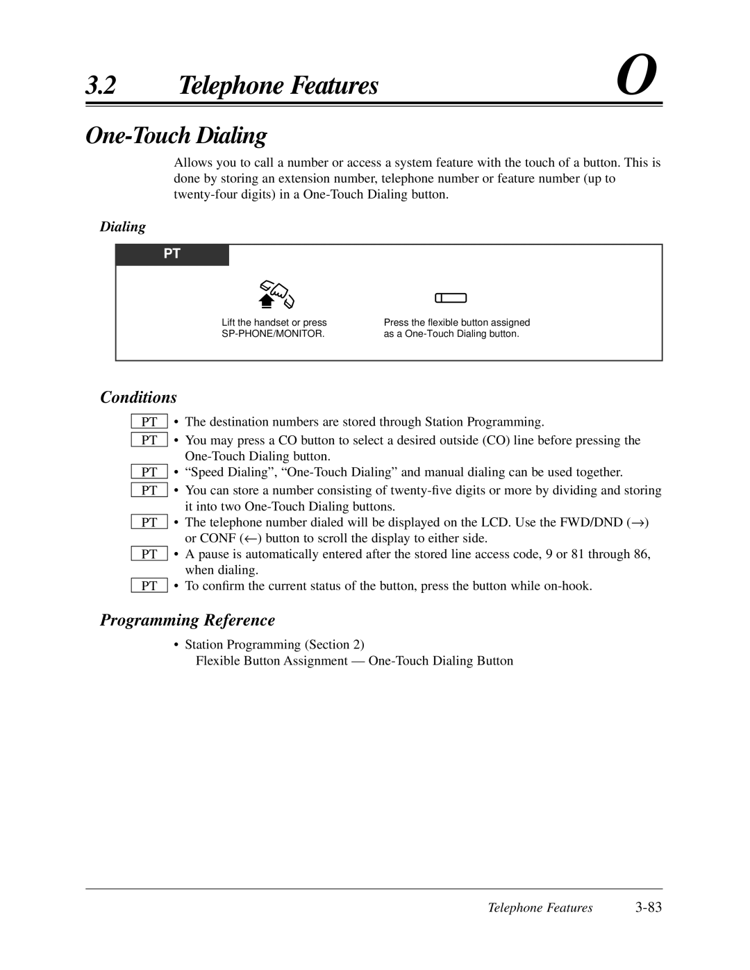 Panasonic KX-TA624 user manual One-Touch Dialing 