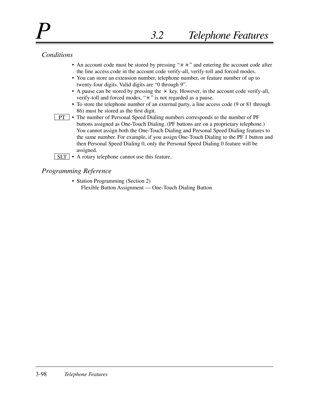 Panasonic KX-TA624 user manual 98Telephone Features 