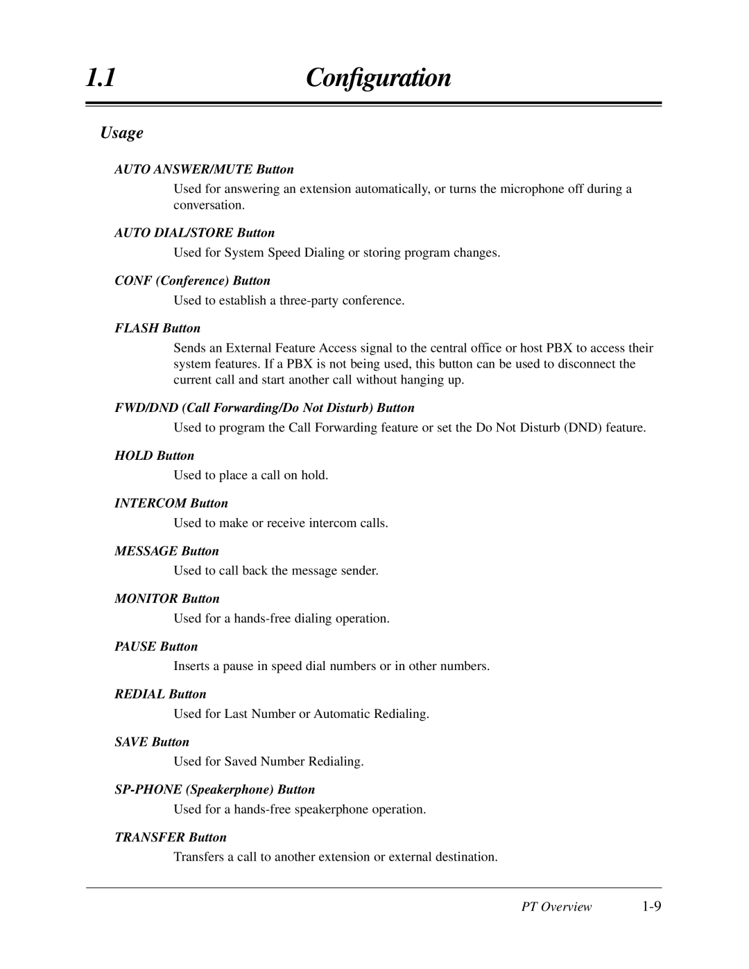 Panasonic KX-TA624 user manual Usage, Auto ANSWER/MUTE Button 