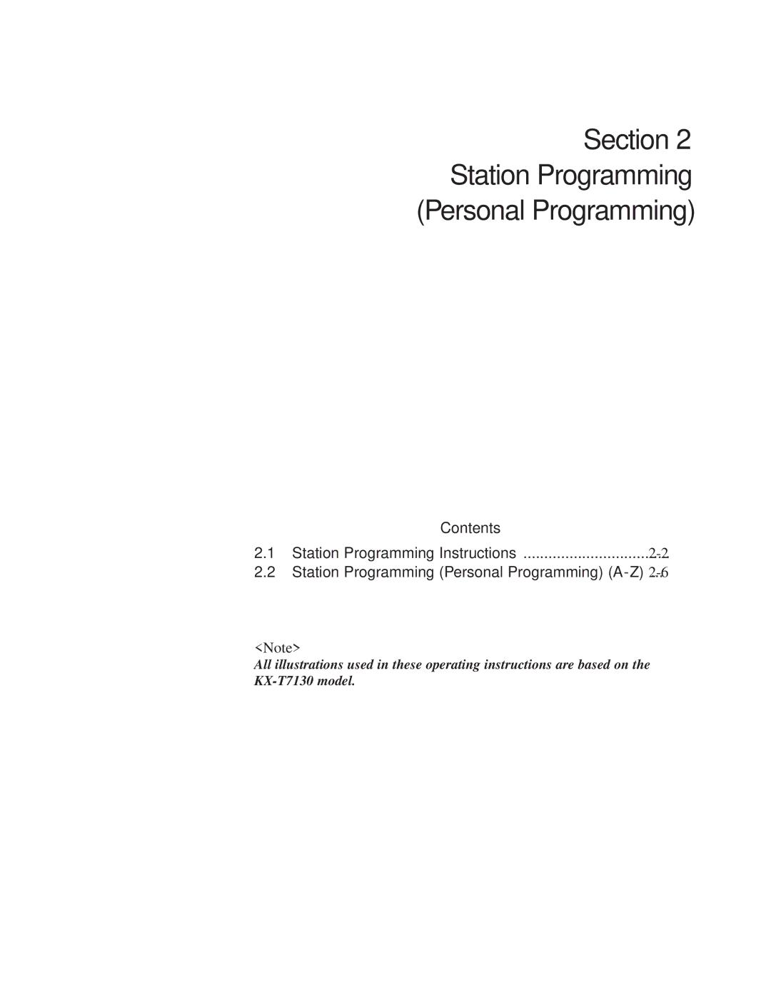 Panasonic KX-TA624 user manual Section Station Programming Personal Programming 