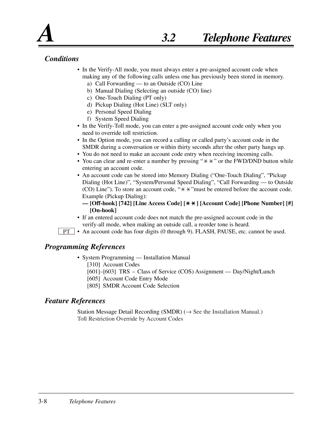 Panasonic KX-TA624 user manual Example Pickup Dialing 