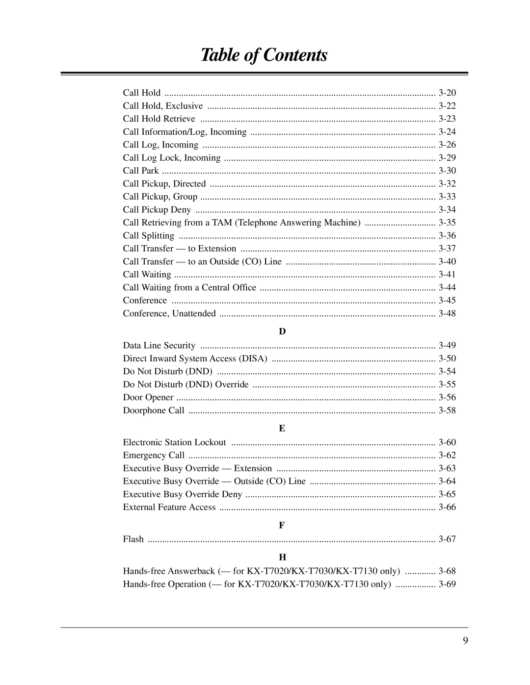 Panasonic KX-TA624 user manual Executive Busy Override Outside CO Line 