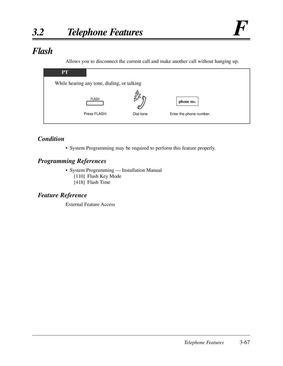 Panasonic KX-TA624 user manual Flash, While hearing any tone, dialing, or talking 