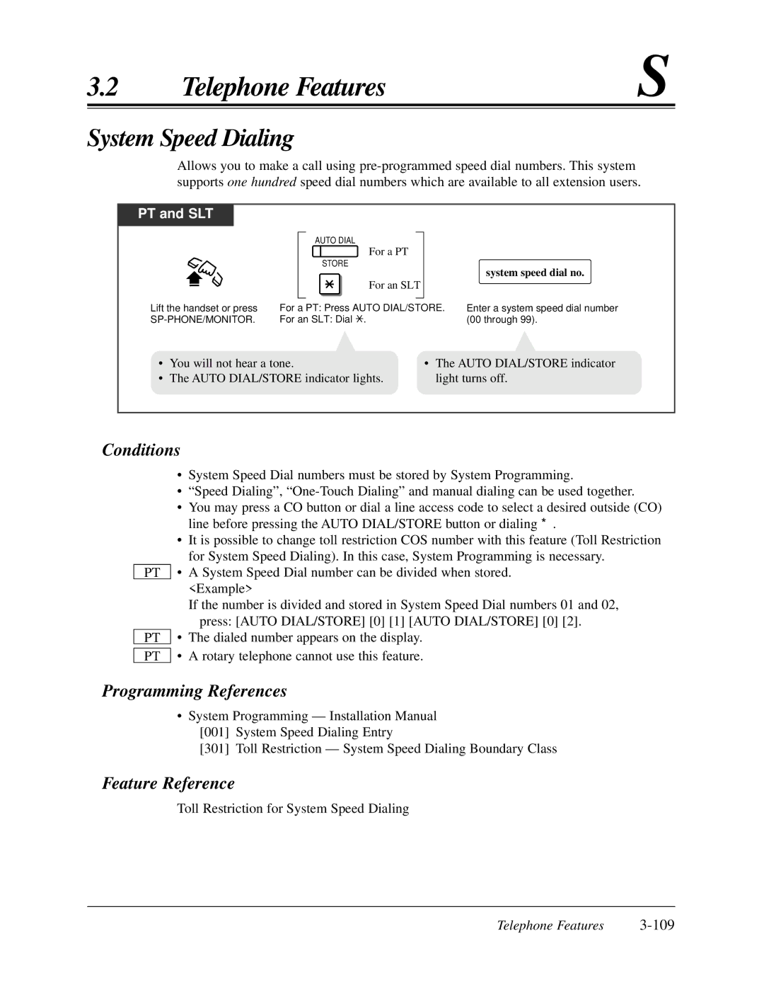 Panasonic KX-TA624 user manual System Speed Dialing, System speed dial no 