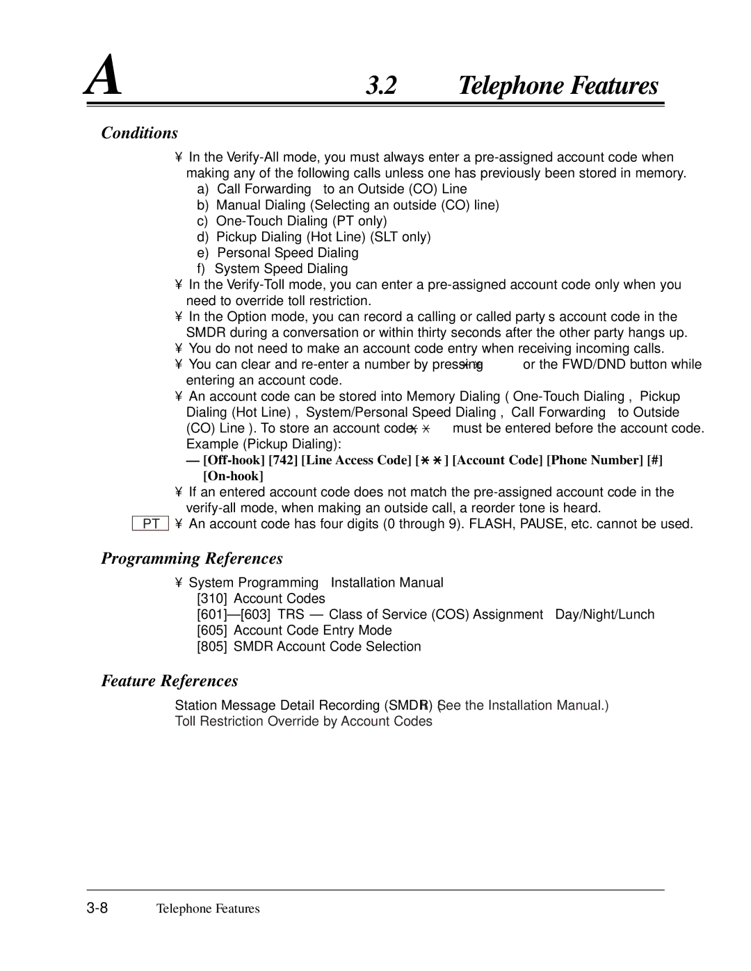 Panasonic KX-TA624 user manual Example Pickup Dialing 