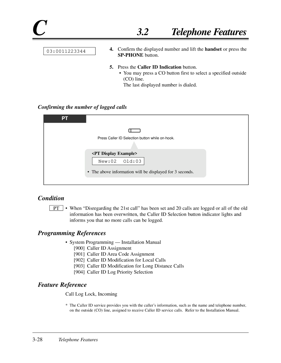 Panasonic KX-TA624 user manual Confirming the number of logged calls, Press the Caller ID Indication button, New02 Old03 