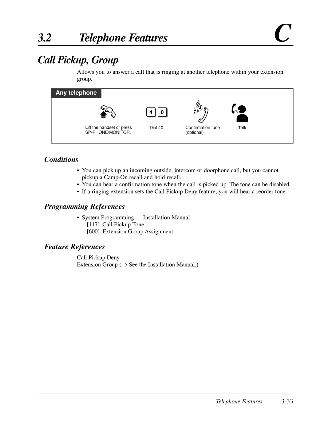 Panasonic KX-TA624 user manual Call Pickup, Group, Programming References 