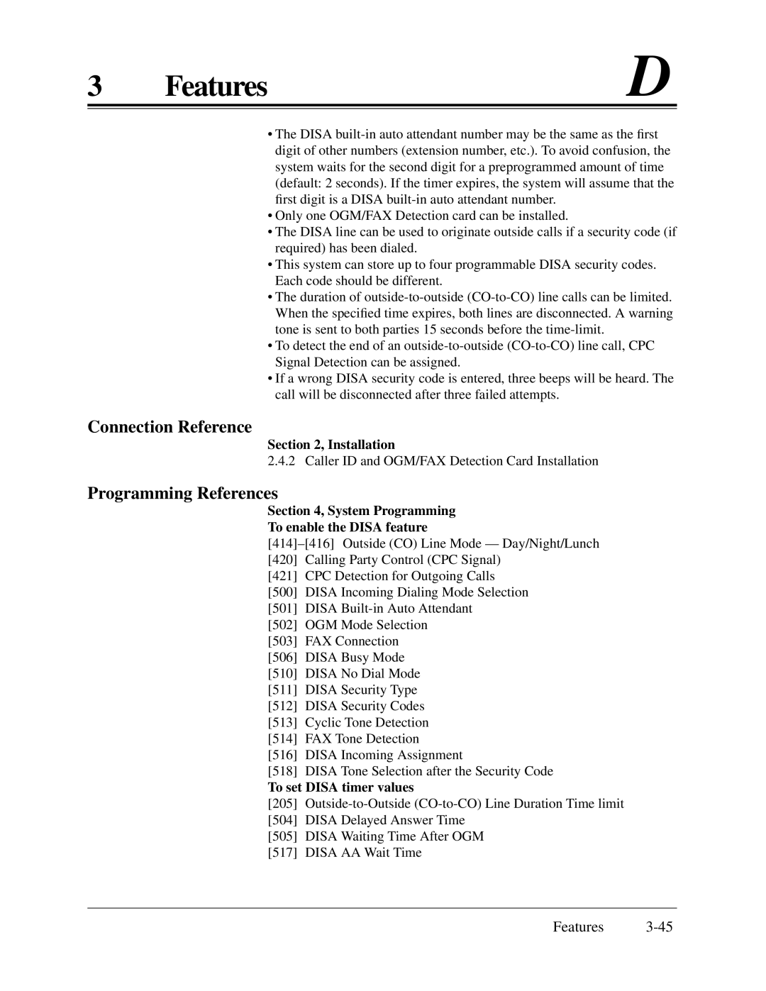 Panasonic KX-TA624 installation manual System Programming To enable the Disa feature 