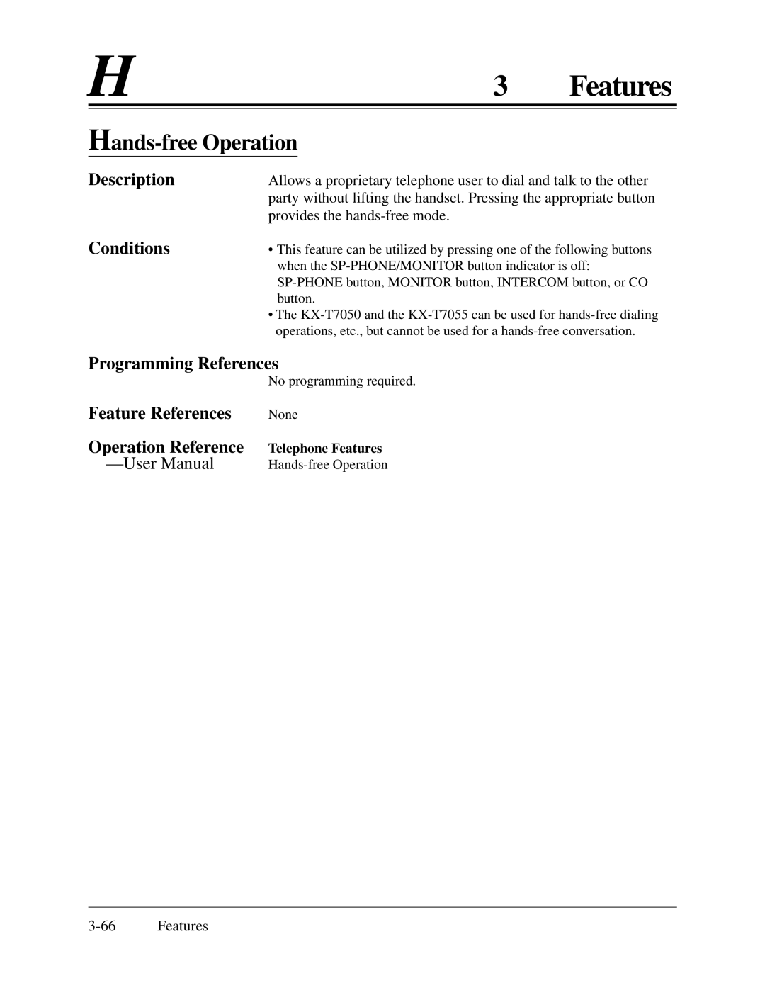 Panasonic KX-TA624 installation manual Hands-free Operation 