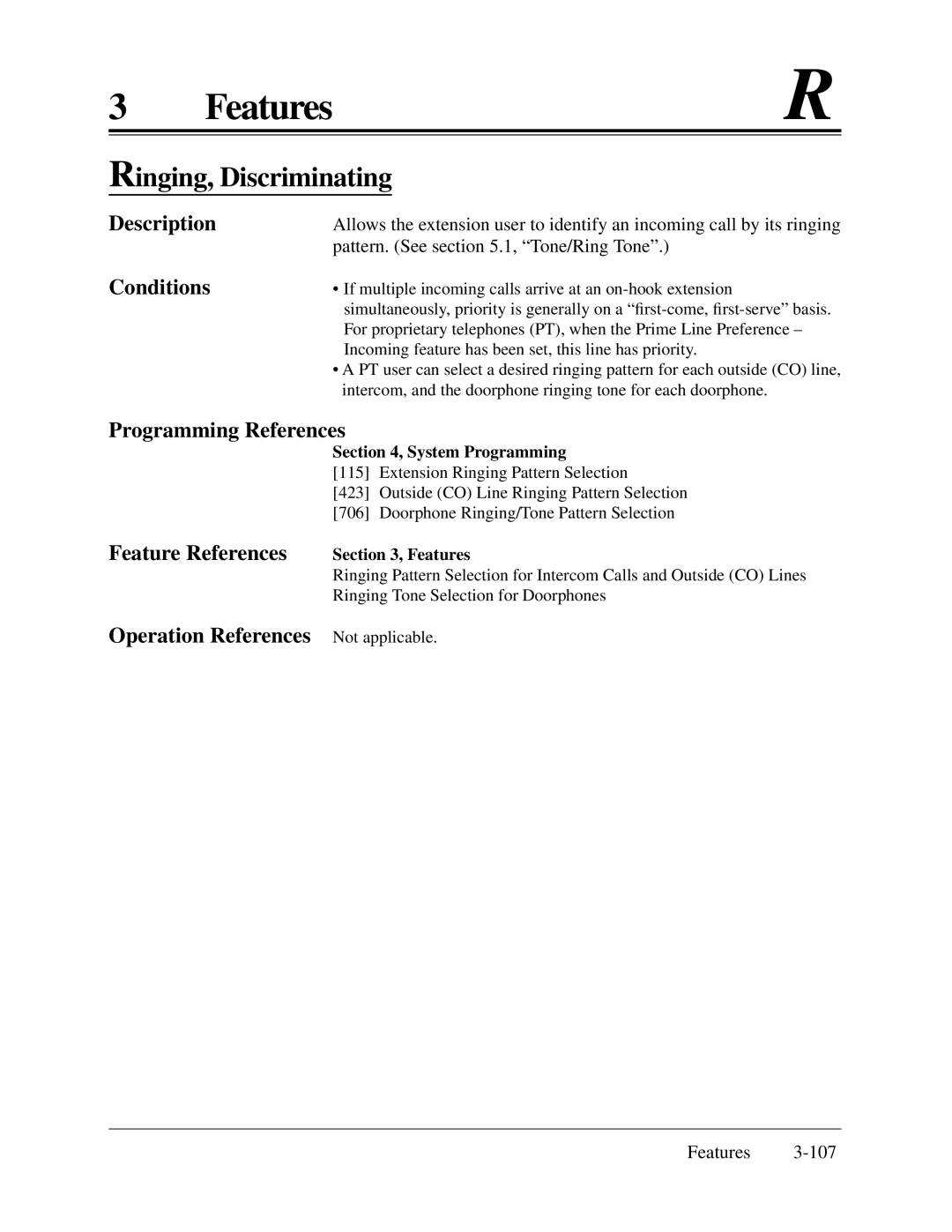 Panasonic KX-TA624 installation manual Ringing, Discriminating 