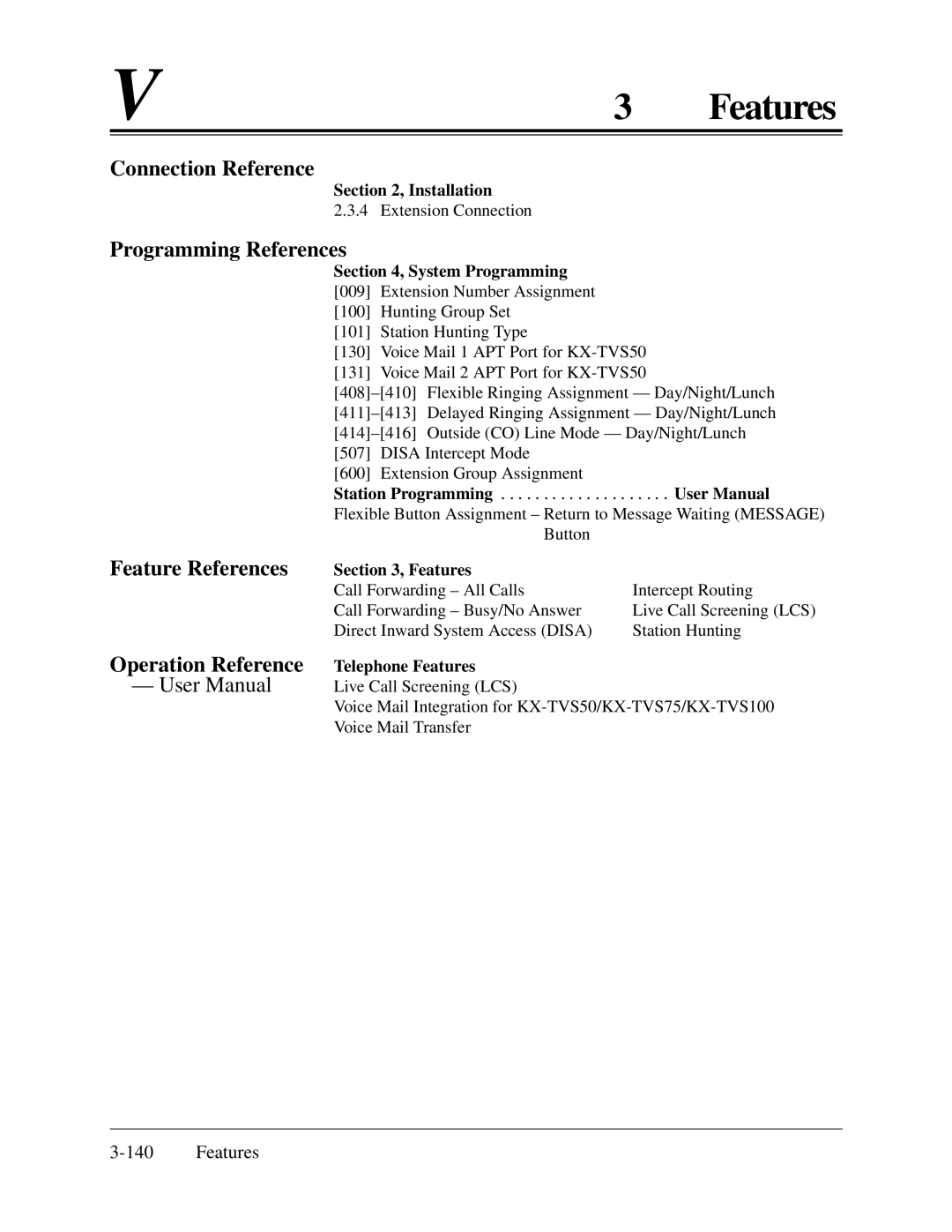 Panasonic KX-TA624 installation manual Connection Reference 