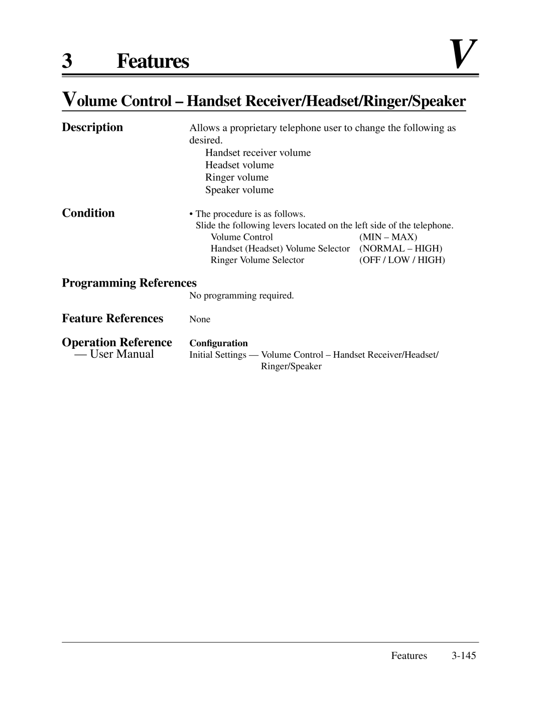 Panasonic KX-TA624 installation manual Volume Control Handset Receiver/Headset/Ringer/Speaker, Description 