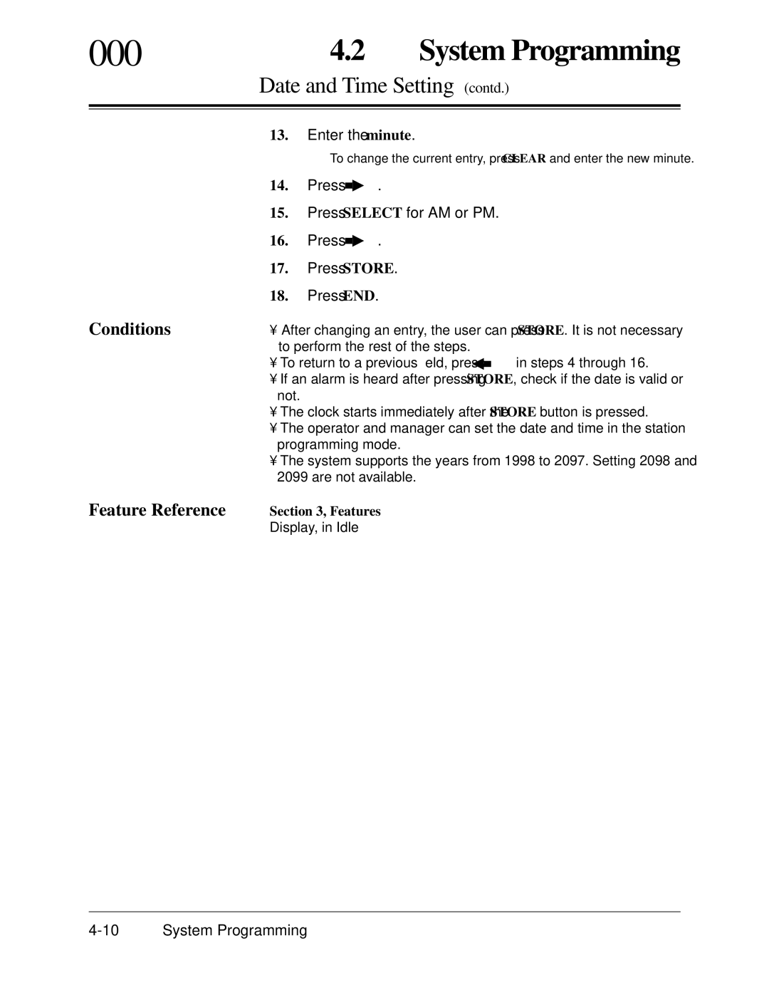 Panasonic KX-TA624 installation manual 000, Date and Time Setting contd 