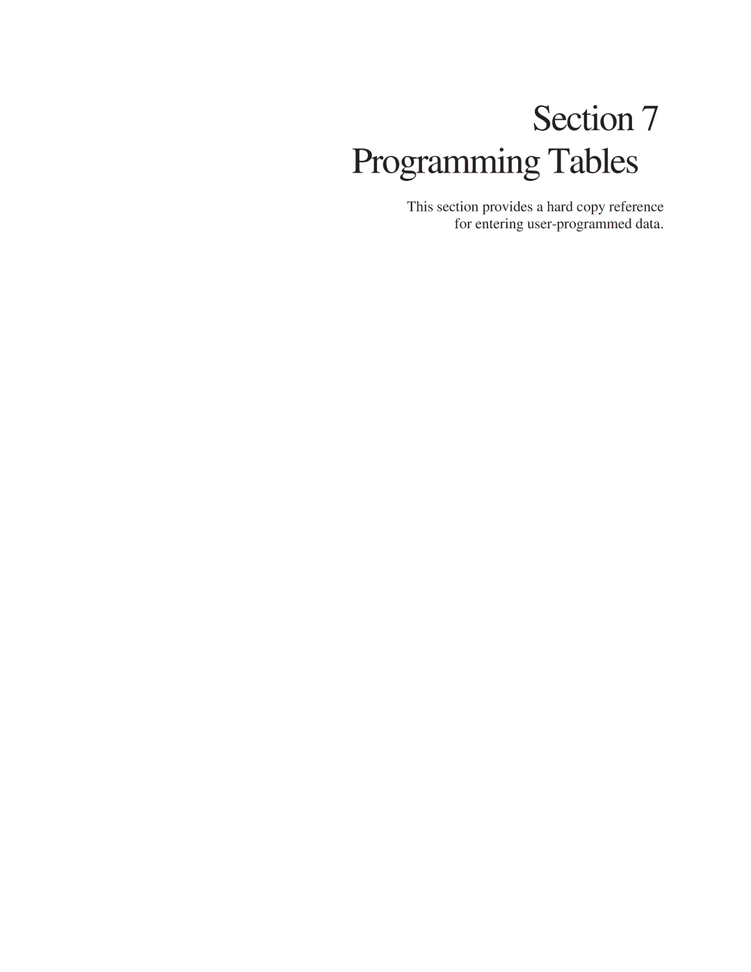 Panasonic KX-TA624 installation manual Programming Tables 