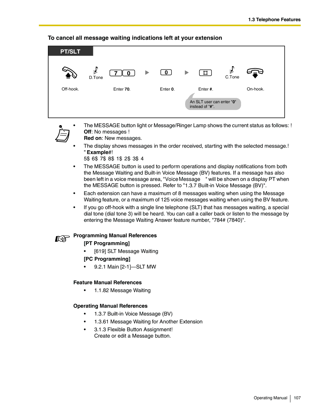 Panasonic KX-TA824 manual Example 