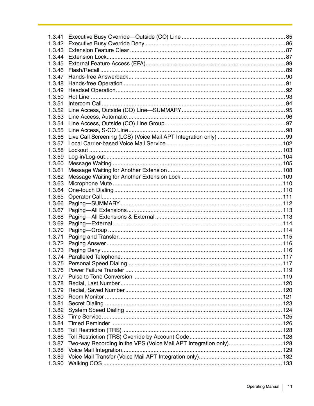 Panasonic KX-TA824 manual Operating Manual 