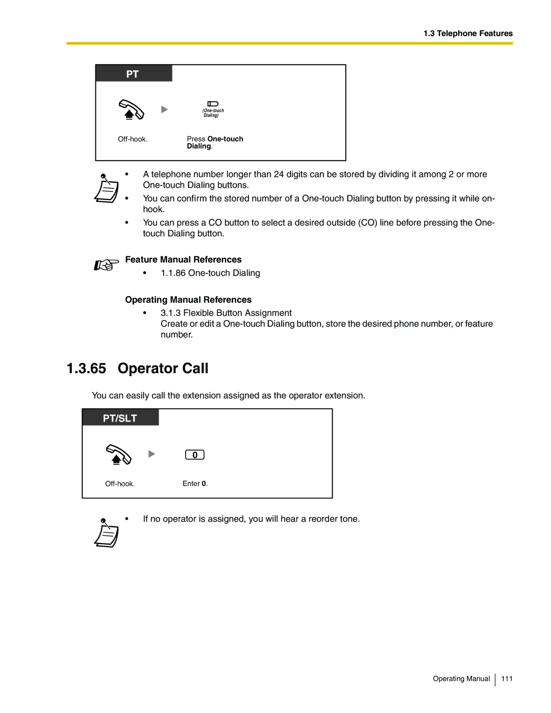 Panasonic KX-TA824 manual Operator Call 