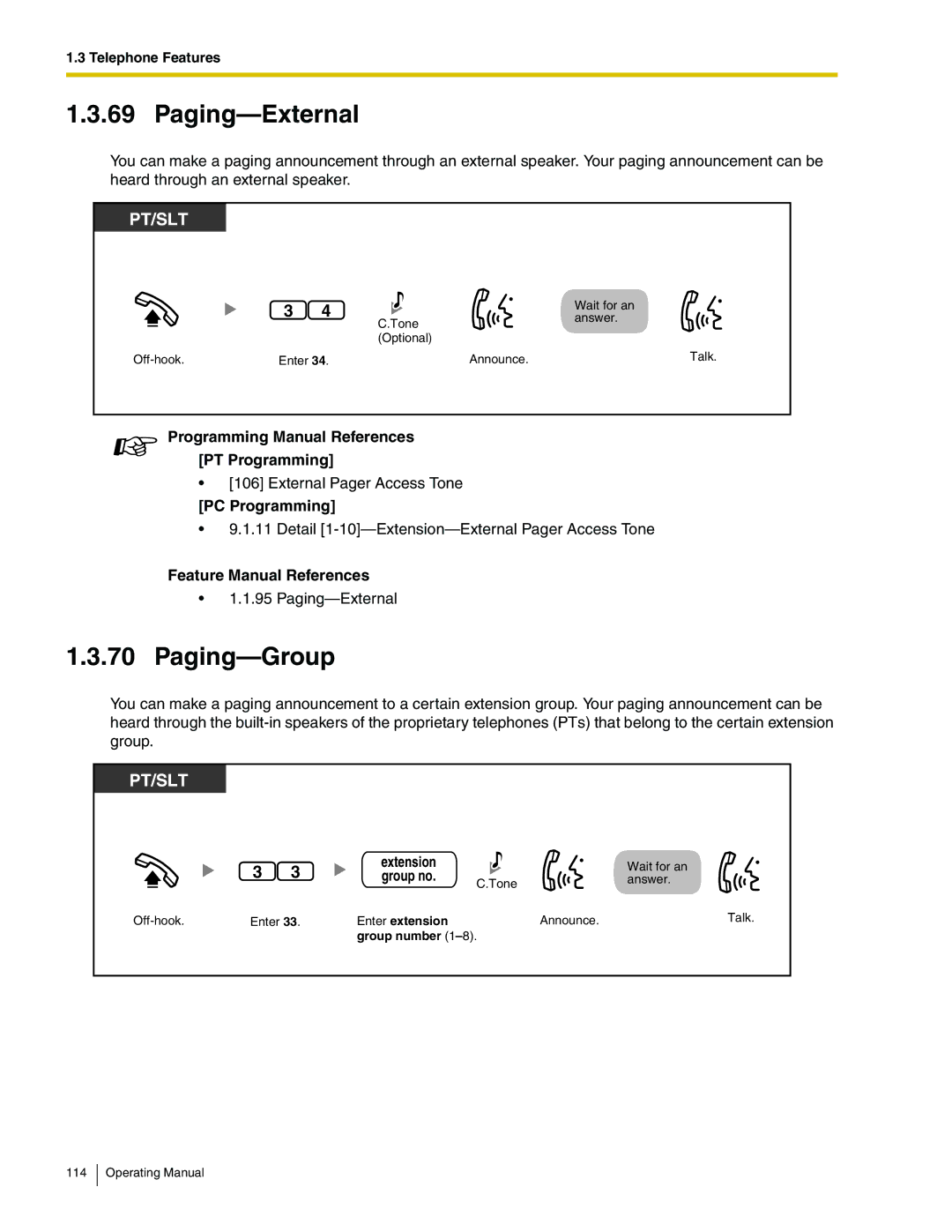 Panasonic KX-TA824 manual Paging-External, Paging-Group, Extension, Group no 