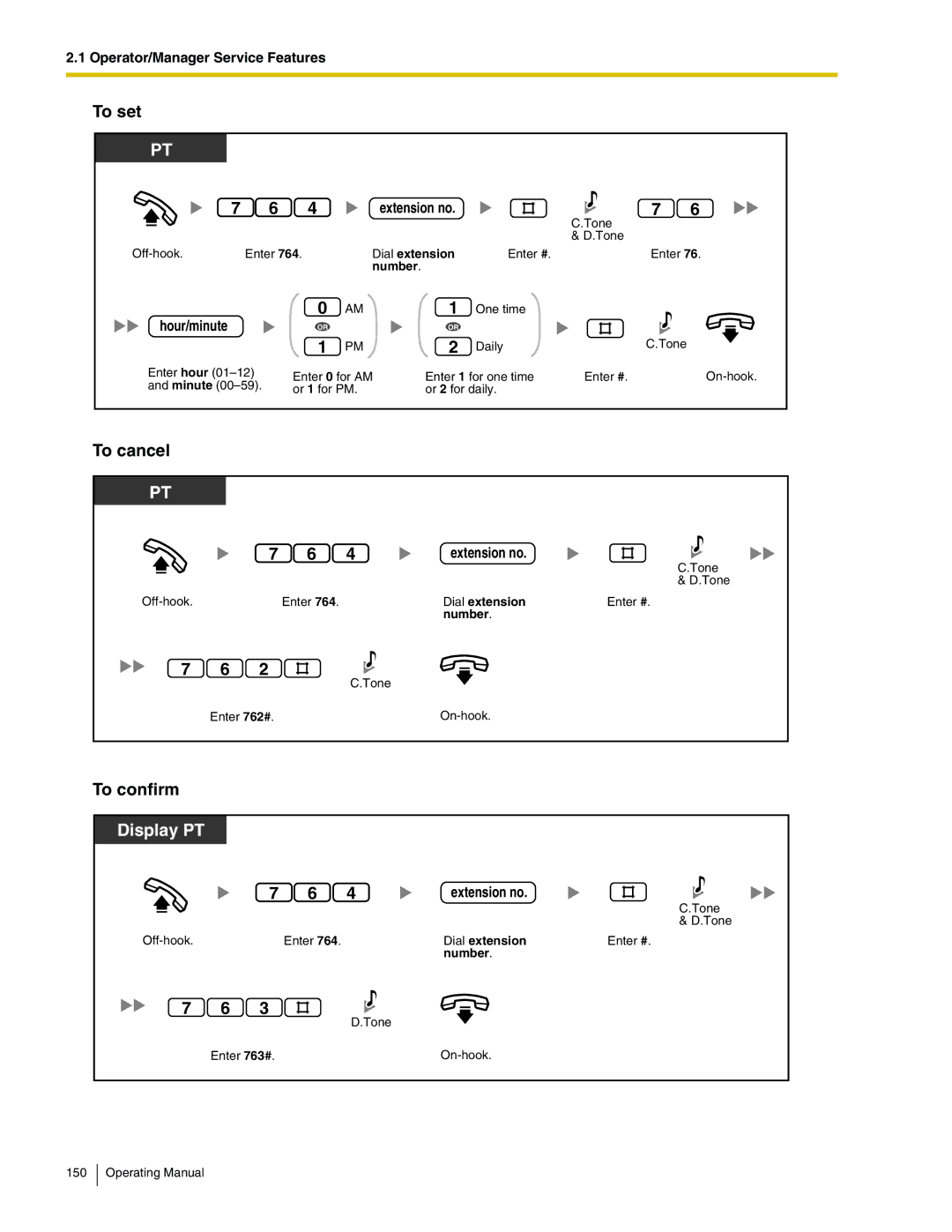 Panasonic KX-TA824 manual Hour/minute 