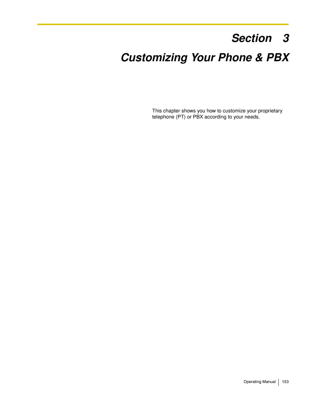 Panasonic KX-TA824 manual Section Customizing Your Phone & PBX 