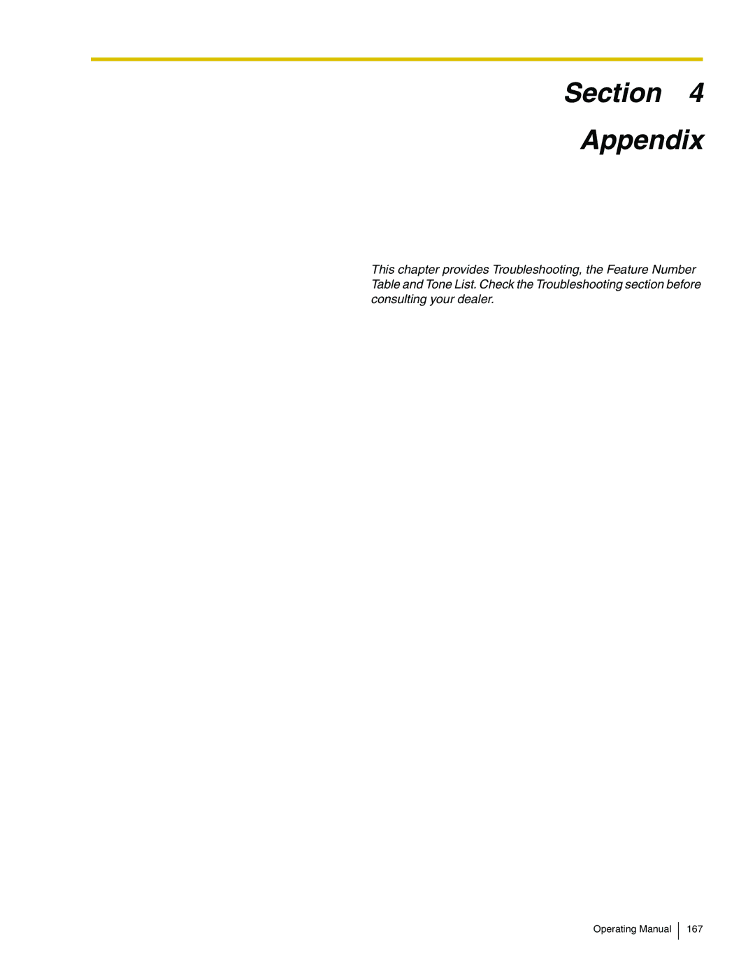 Panasonic KX-TA824 manual Section Appendix 