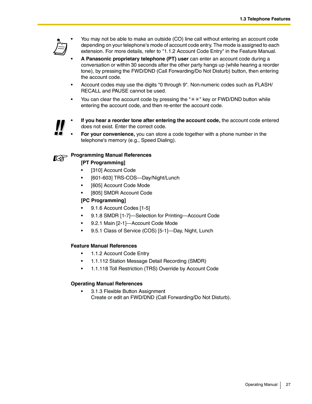 Panasonic KX-TA824 manual Programming Manual References PT Programming 