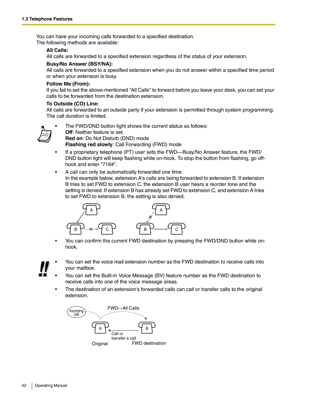 Panasonic KX-TA824 manual All Calls, Busy/No Answer BSY/NA, Follow Me From, To Outside CO Line 