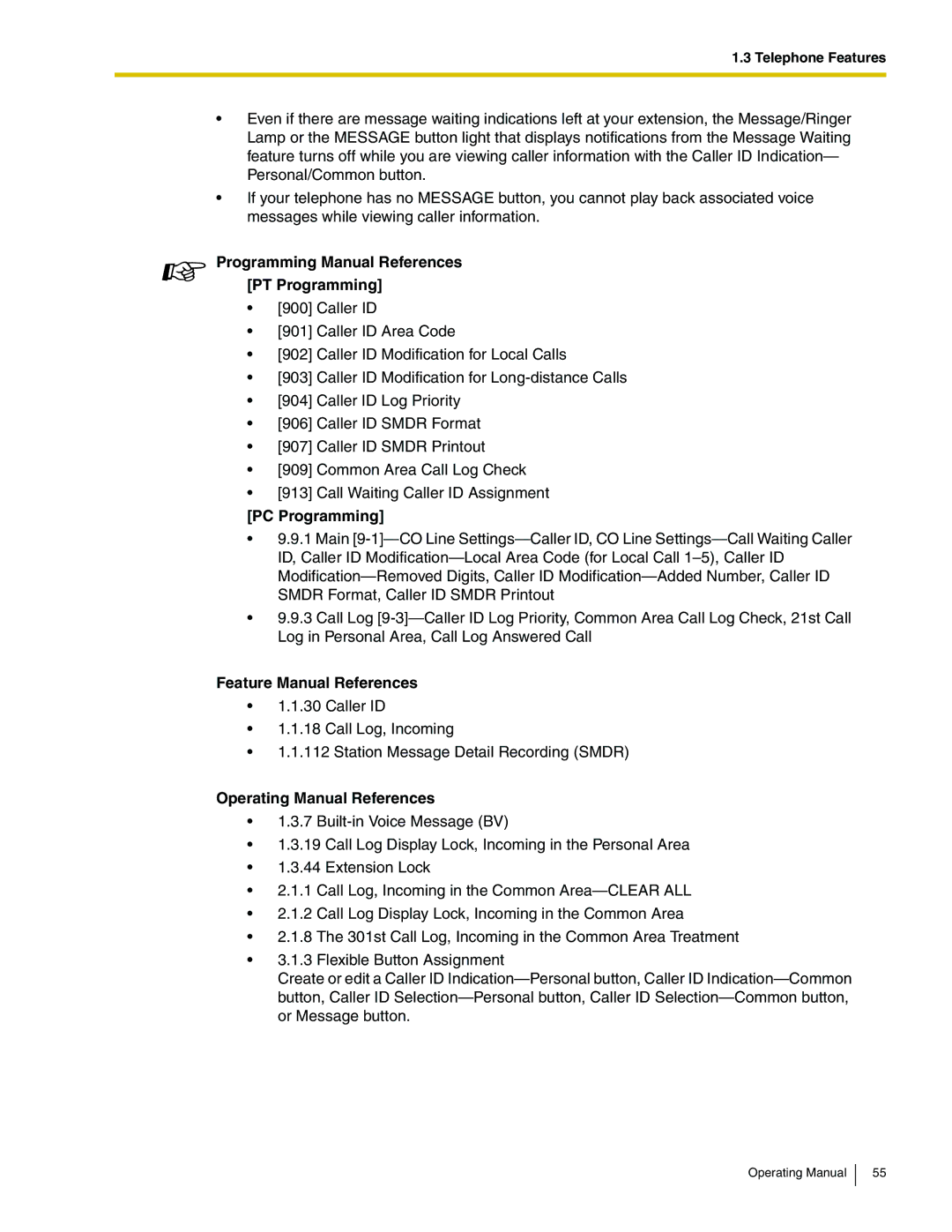 Panasonic KX-TA824 manual Programming Manual References PT Programming 